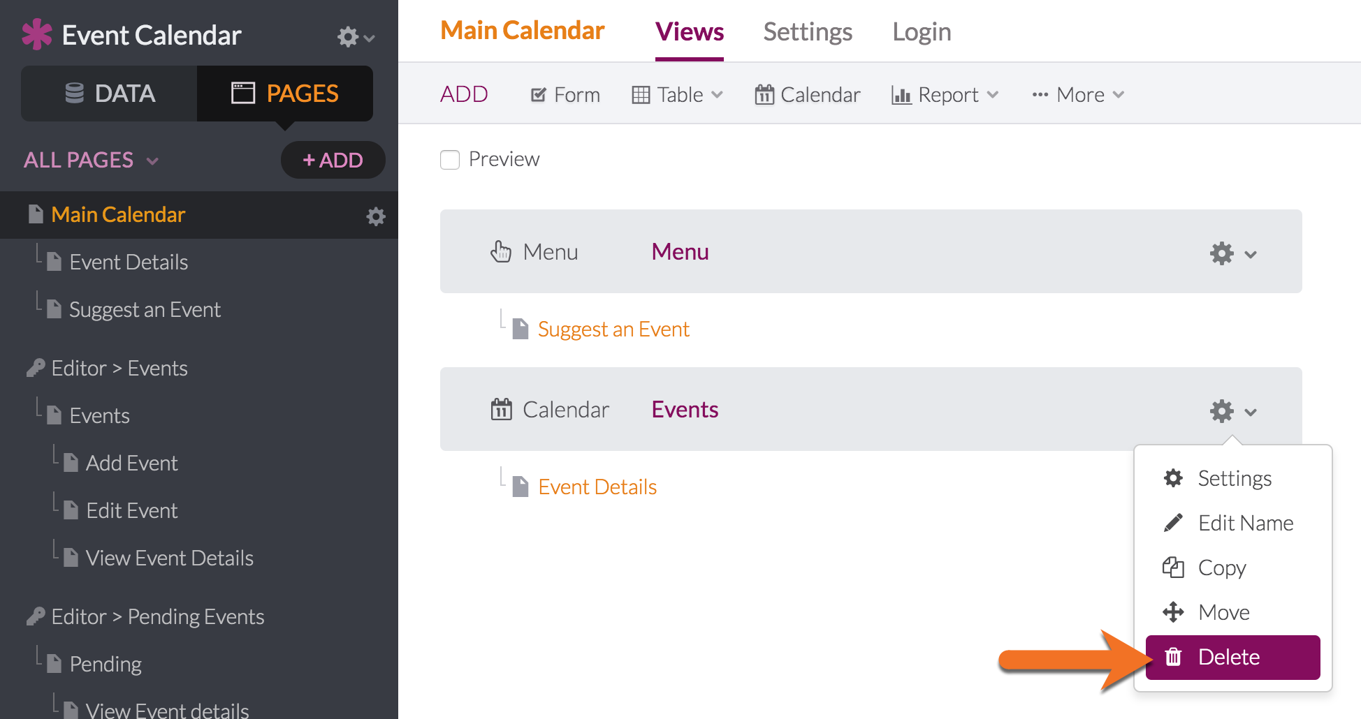 calendars knack view calandar